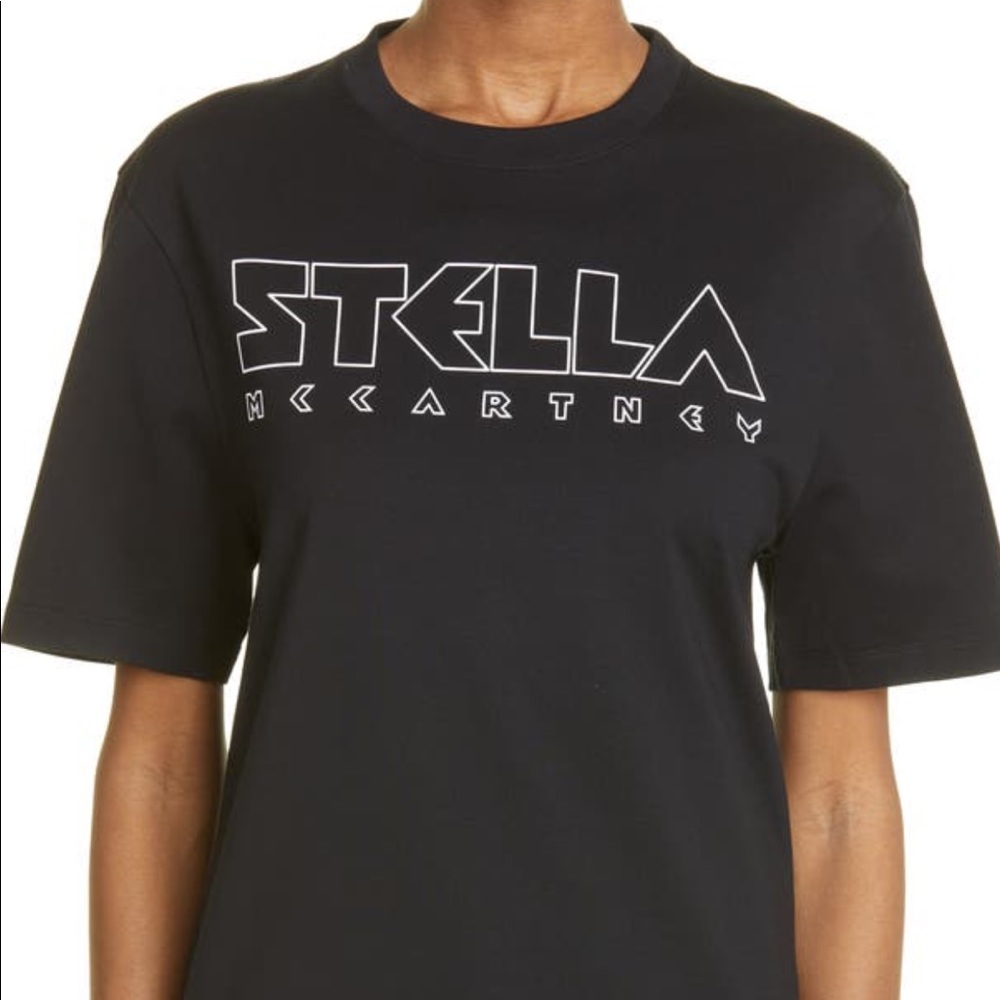 Stella McCartney cotton logo black short sleeve  T-shirt MED